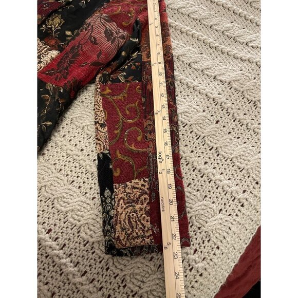 Chicos Patchwork Jacket Size 1 Multicolor Floral Tapestry Button Lined 46% VISCO - Picture 7 of 15